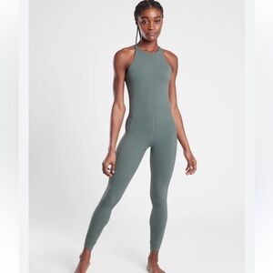 Athleta Pirouette Full Length Bodysuit in Metropolis Grey (Sage Green) Size M